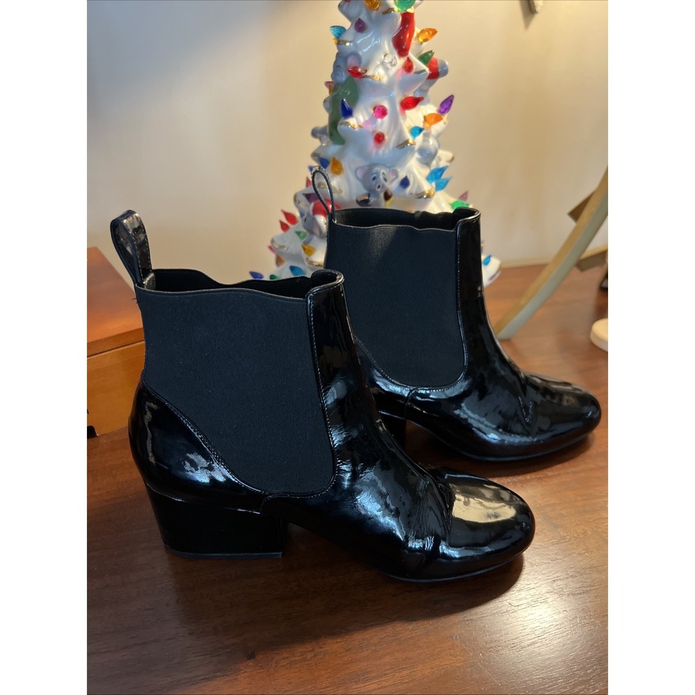 Women's Leather Ankle Boots Made In France Black Heeled Boot Size 8.5